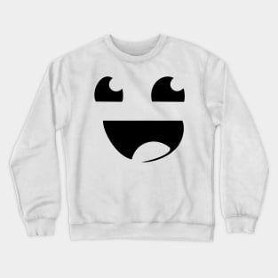 Excited Emoji / Yellow Emoticon, Pumpkin Face Style Crewneck Sweatshirt